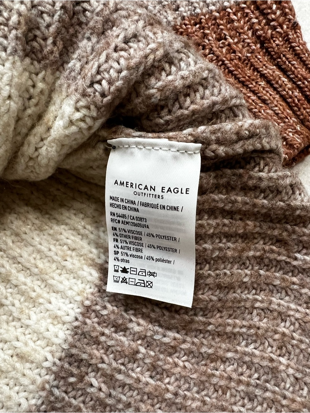 American Eagle Outfitters Dreamspun Colorblock Striped Knit Crewneck Sweater XS - Picture 8 of 8